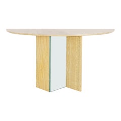 Stone Demilune Console Table, 1980s