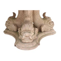 Stone Dining Table with Dolphin Base by Oscar De La Renta