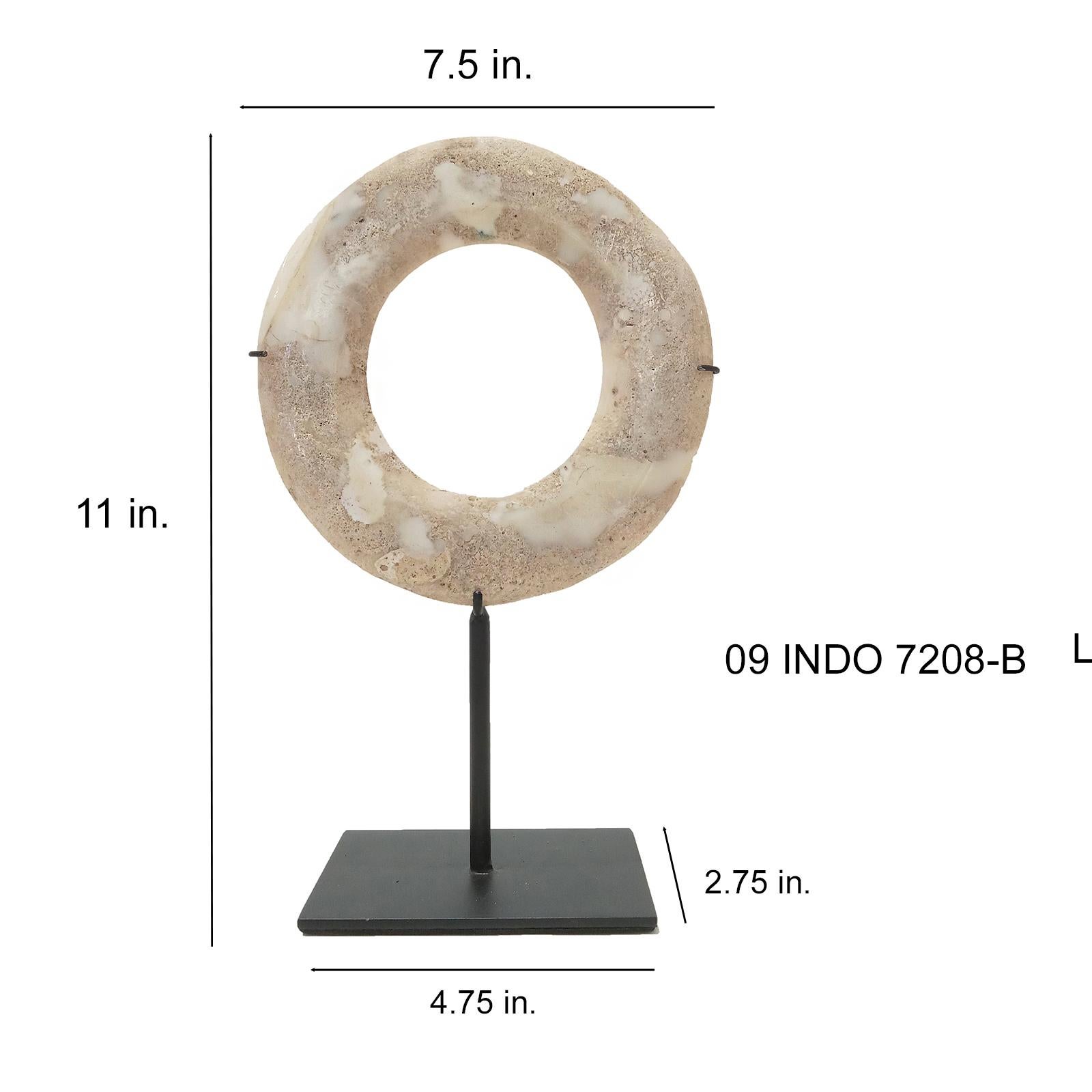  Stone Disk from Indonesia, Mounted For Sale 1