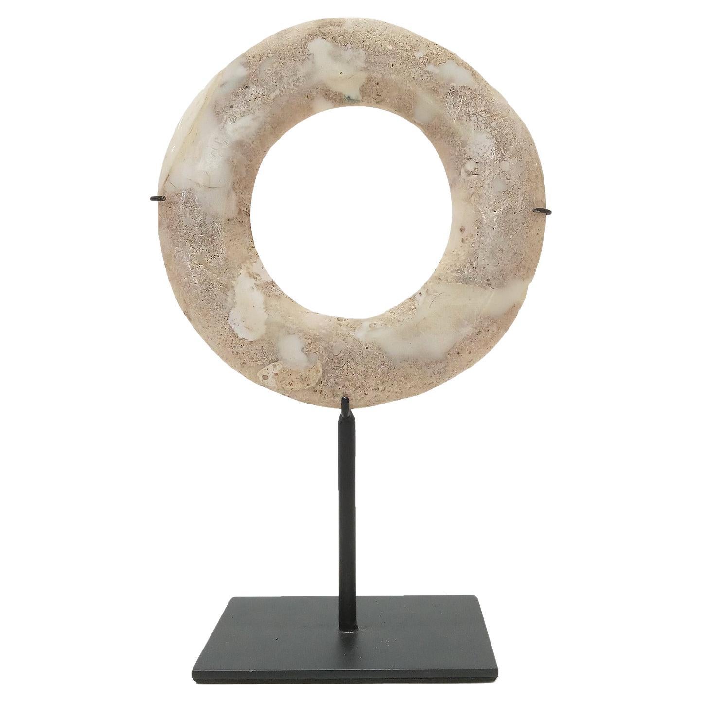  Stone Disk from Indonesia, Mounted For Sale