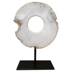 Used  Stone Disk from Indonesia, Mounted