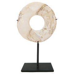 Used  Stone Disk from Indonesia, Mounted