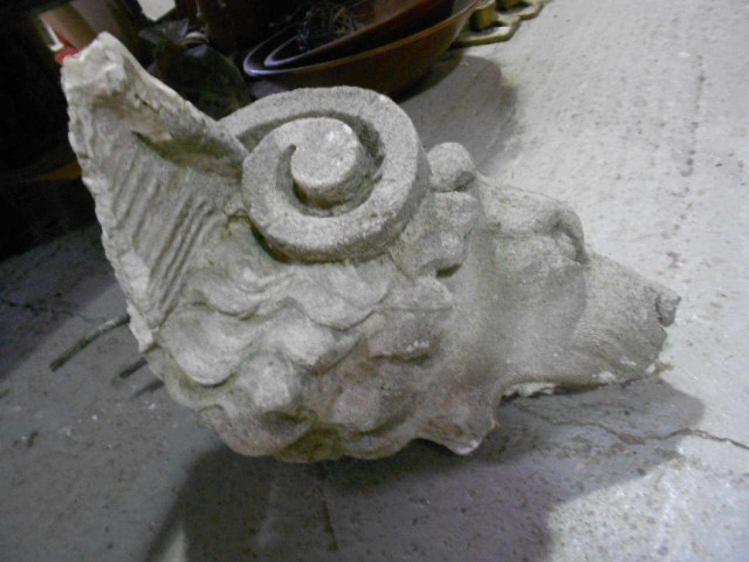 European Stone Dog Head Corbel, 20th Century For Sale