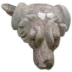 Stone Dog Head Corbel, 20th Century