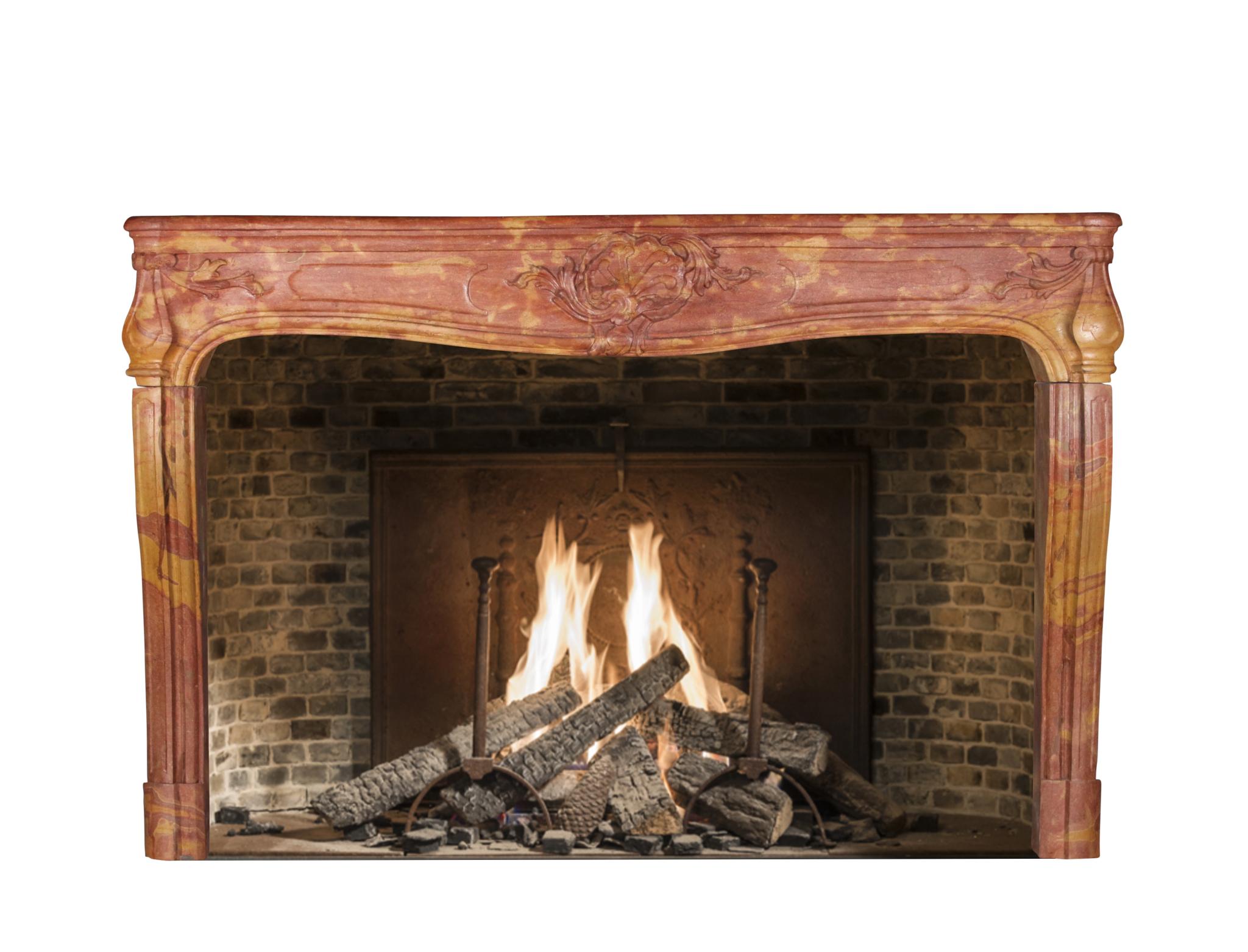 Habillage de cheminée en pierre de style Grand French Classic Multi Colour en vente 2