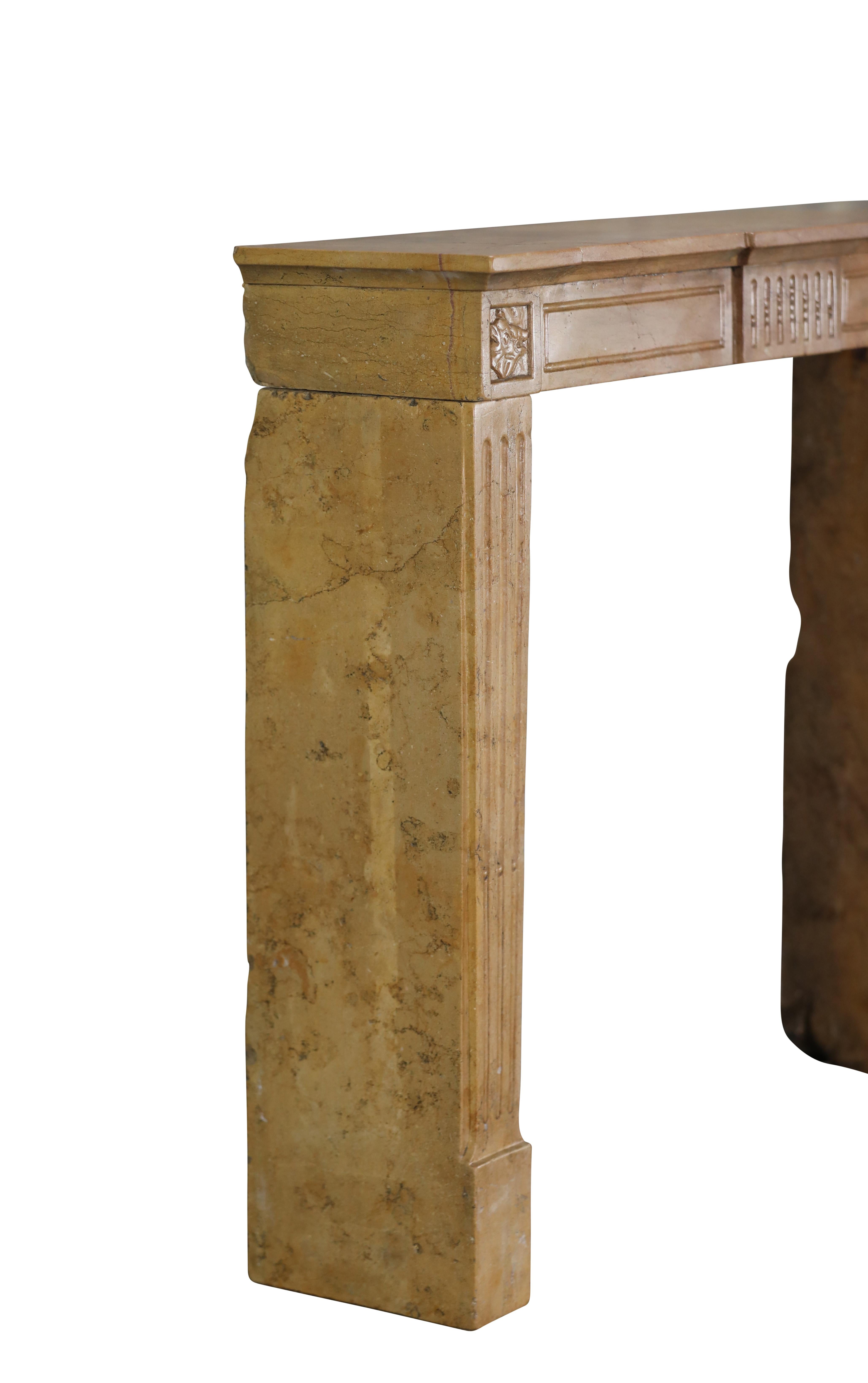 Kaminsims aus Stein mit Wildfisch und rotem De Baviere-Hundkopf-Detail im Angebot 9