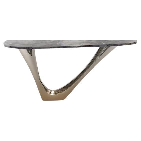 Stone Flamed Gold G-Console Mono by Zieta For Sale