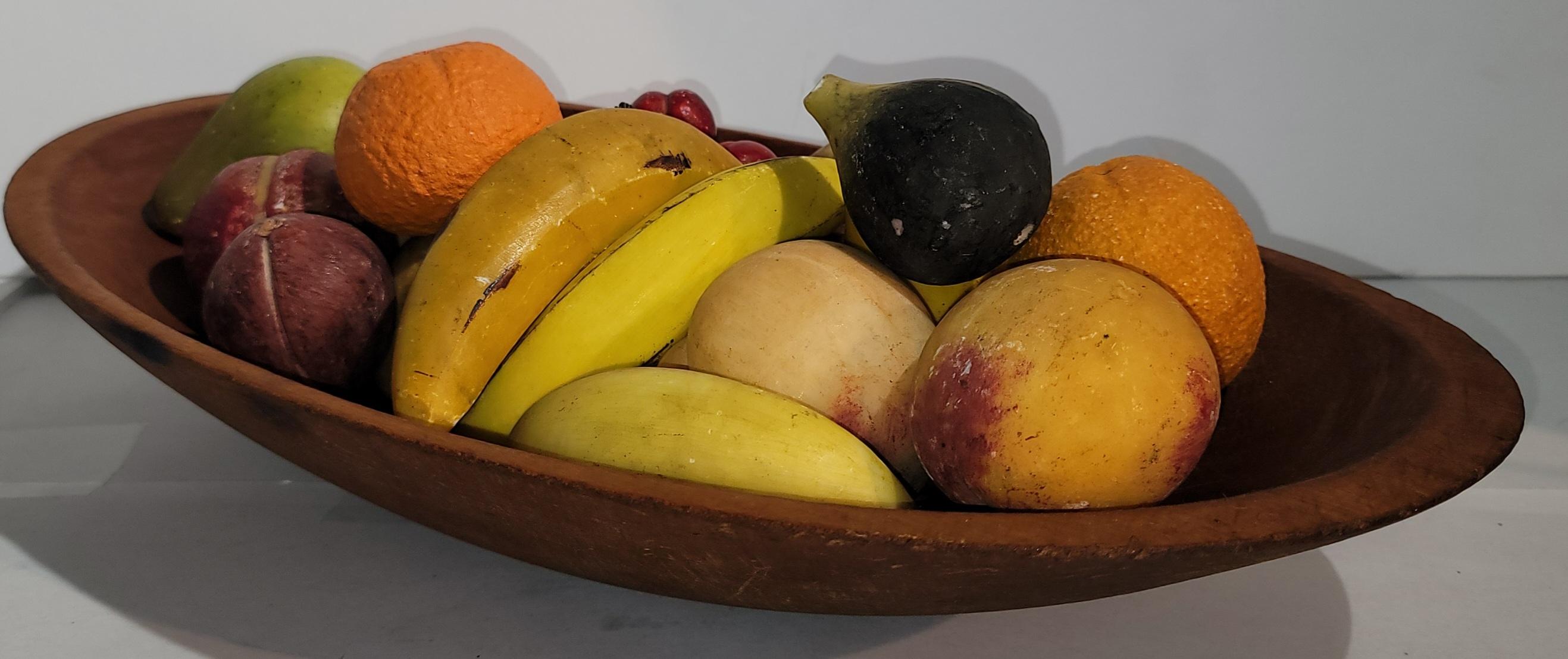 Adirondack Collection de fruits à noyaux -18 Pcs. Avec bol à pâte du 19e siècle en vente