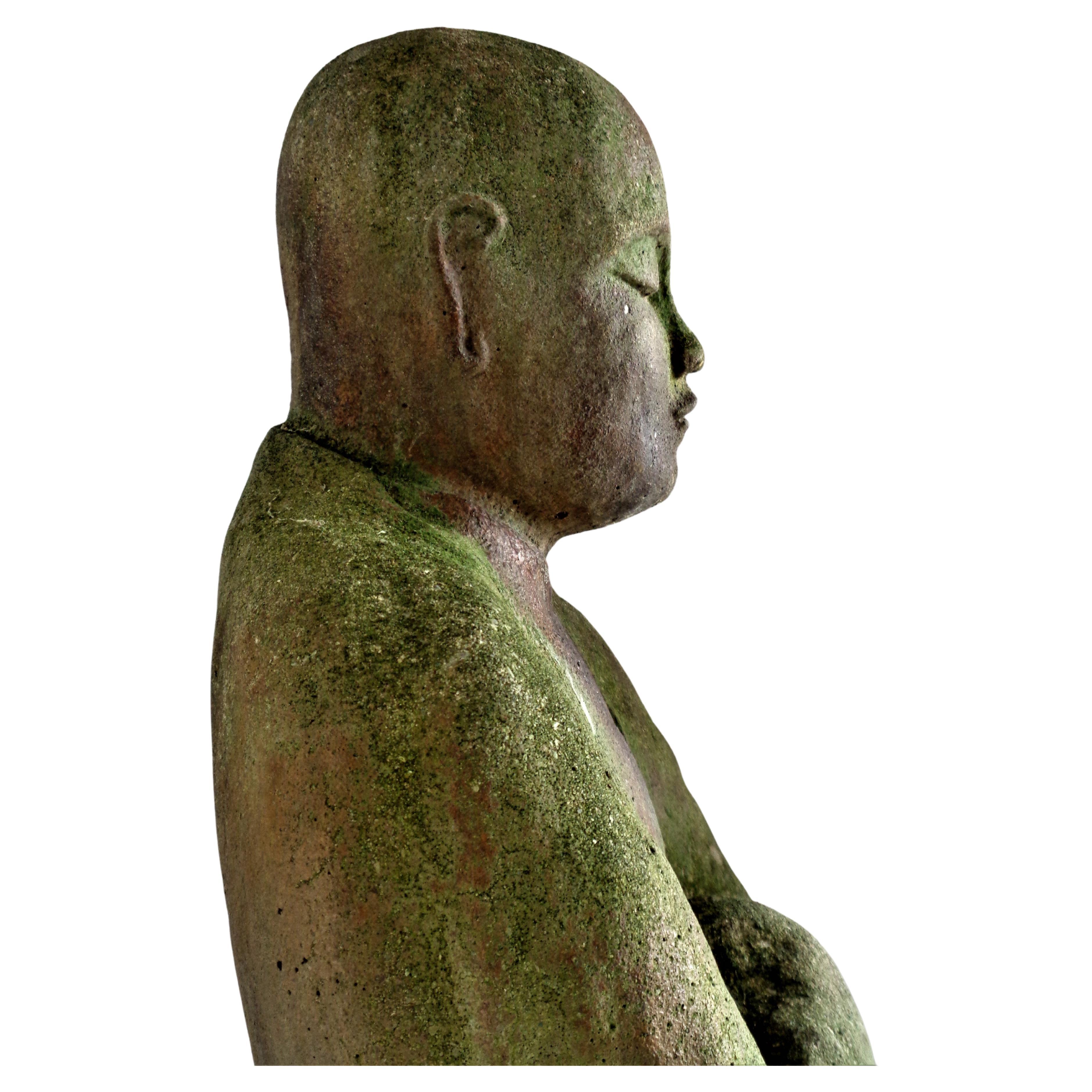Stone Garden Statue of Ancient Japanese Jizo Bodhisattva, 1960-1970 4
