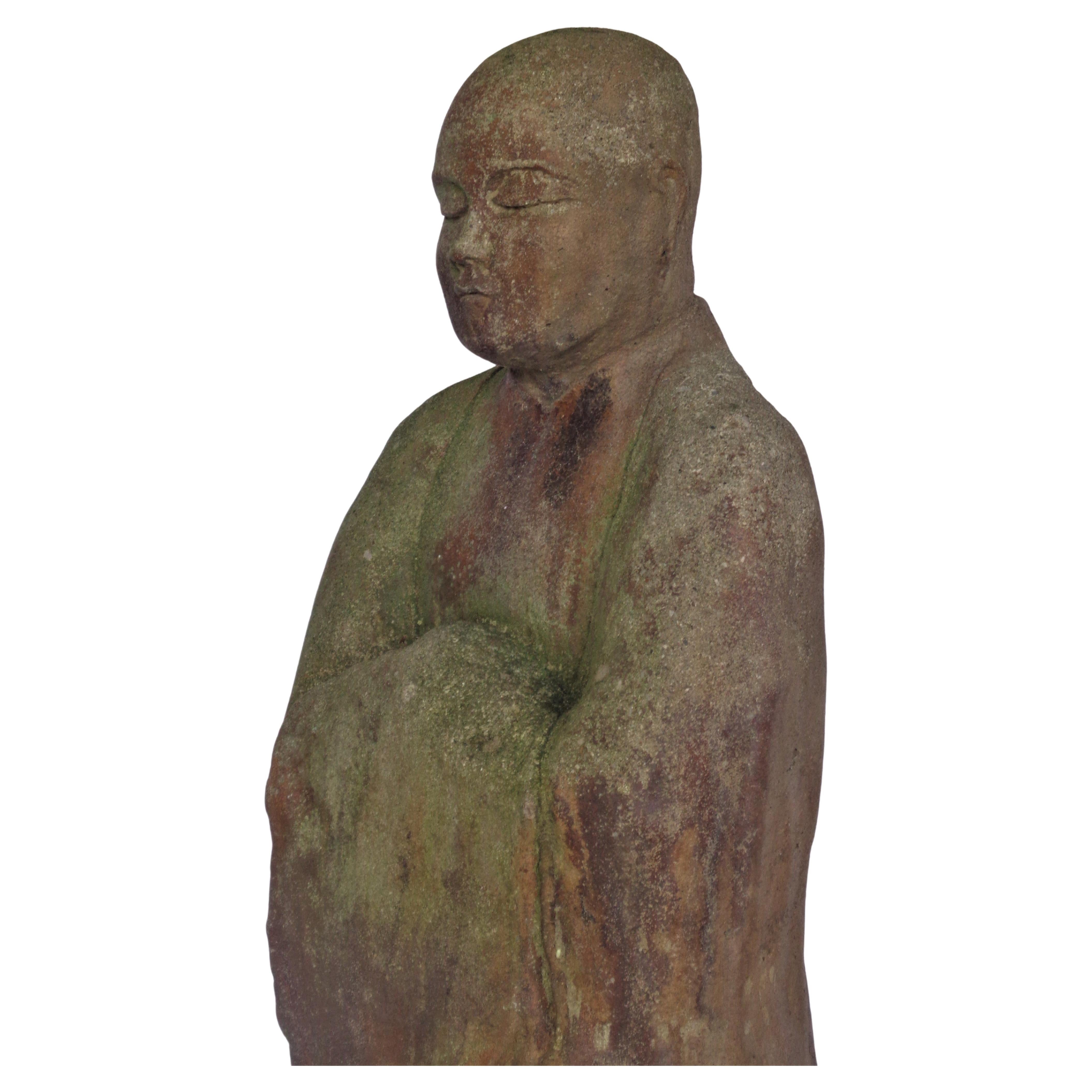 Stone Garden Statue of Ancient Japanese Jizo Bodhisattva, 1960-1970 5