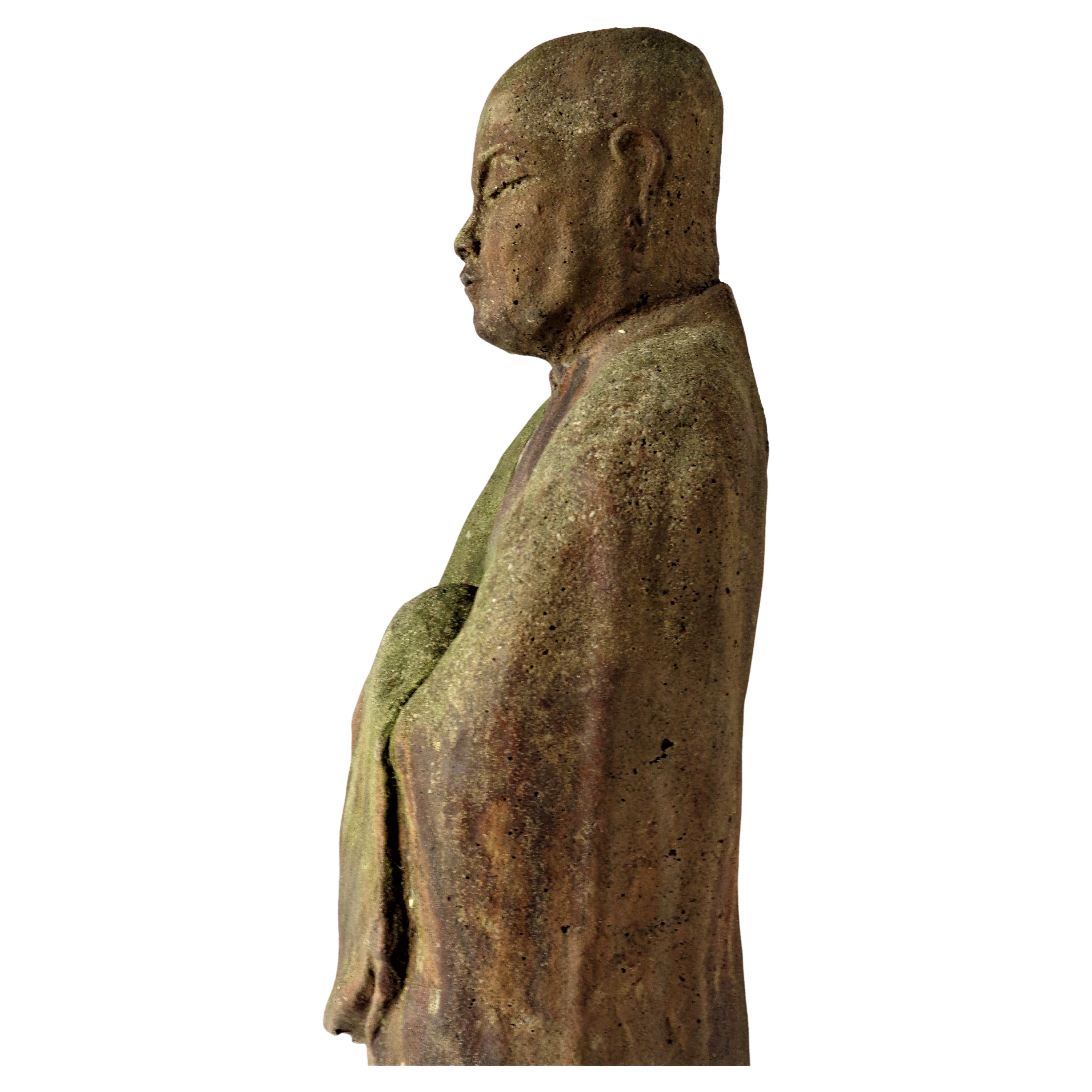 20th Century Stone Garden Statue of Ancient Japanese Jizo Bodhisattva, 1960-1970