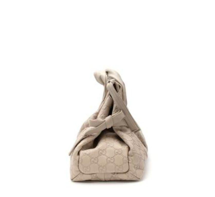 Beige Gucci Stone GG Monogram Leather Bag For Sale