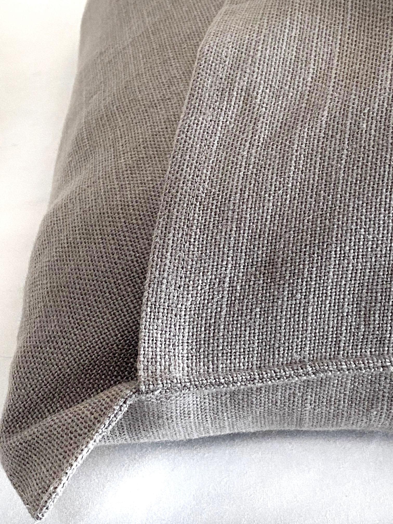 European Stone Gray Belgian Linen Accent Pillow