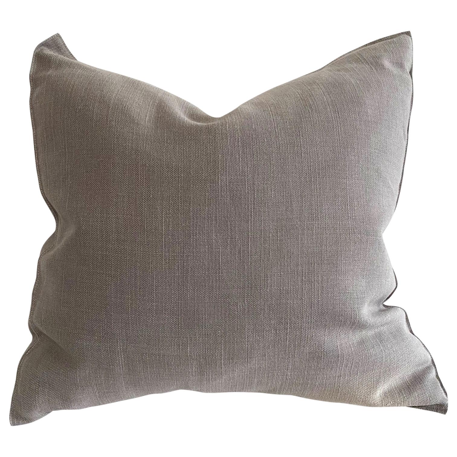 Stone Gray Belgian Linen Accent Pillow