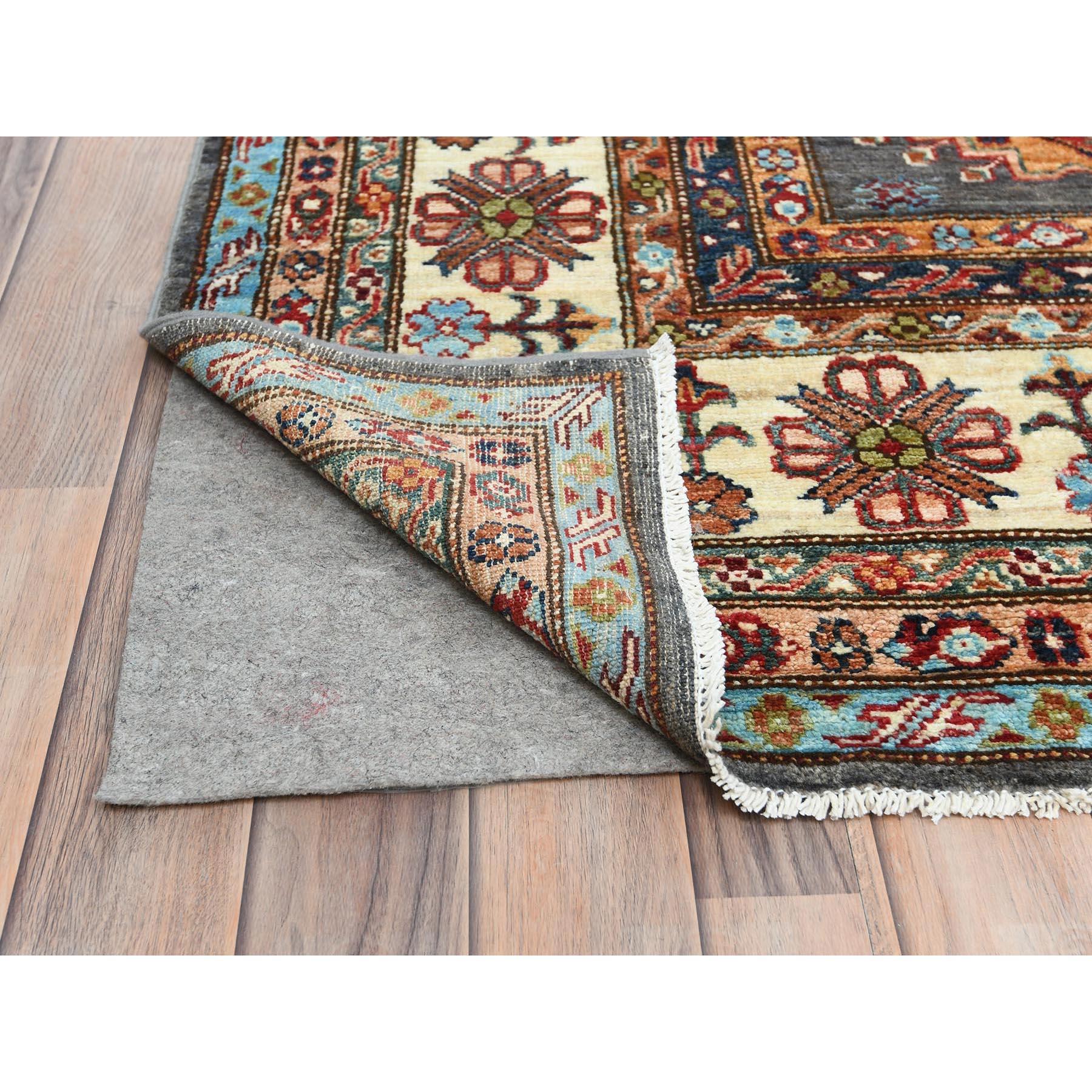 Noué à la main Tapis afghan très doux noué à la main gris pierre 10'3