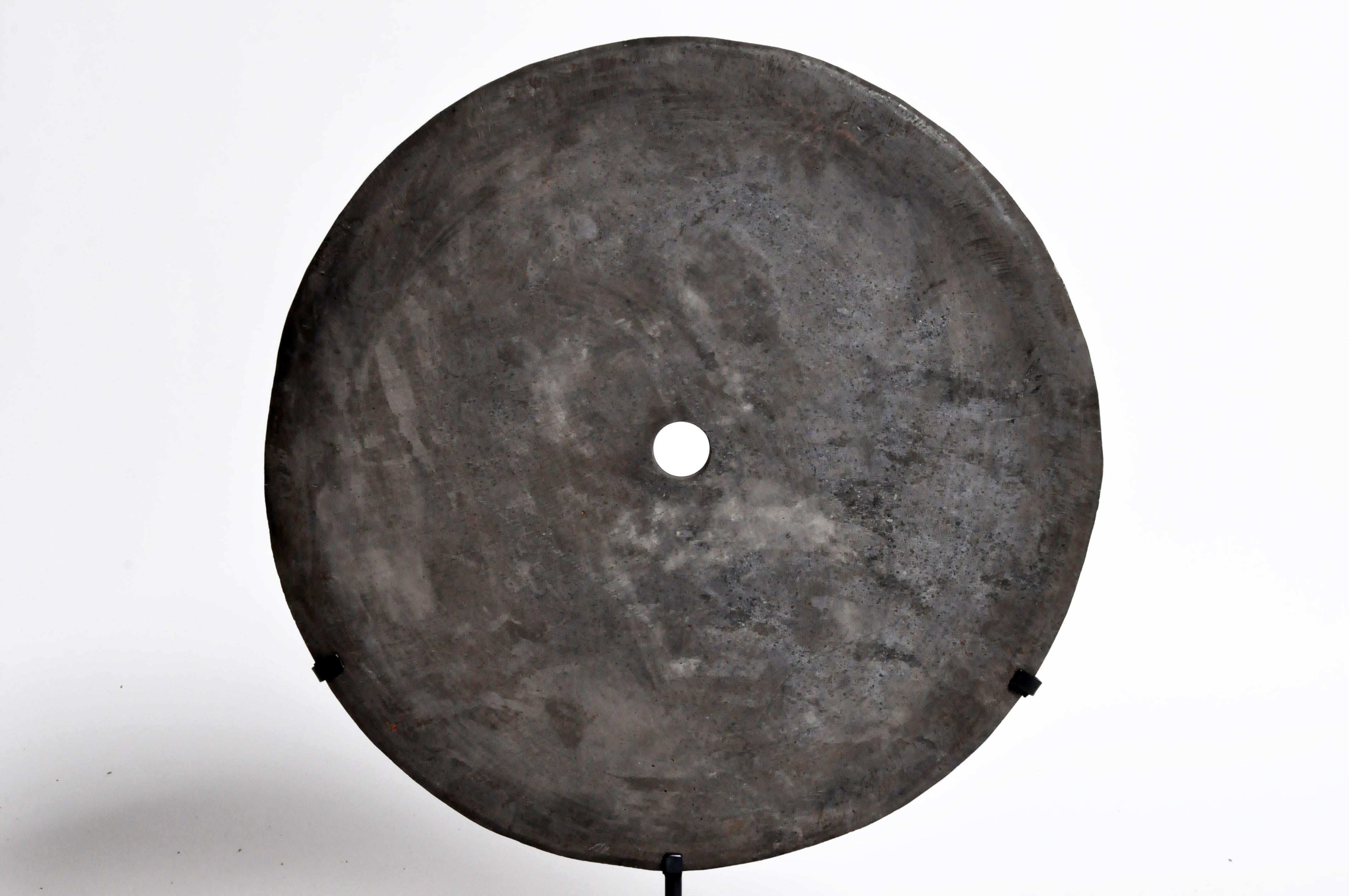 Indonesian Stone Grinding Disk on Metal Stand