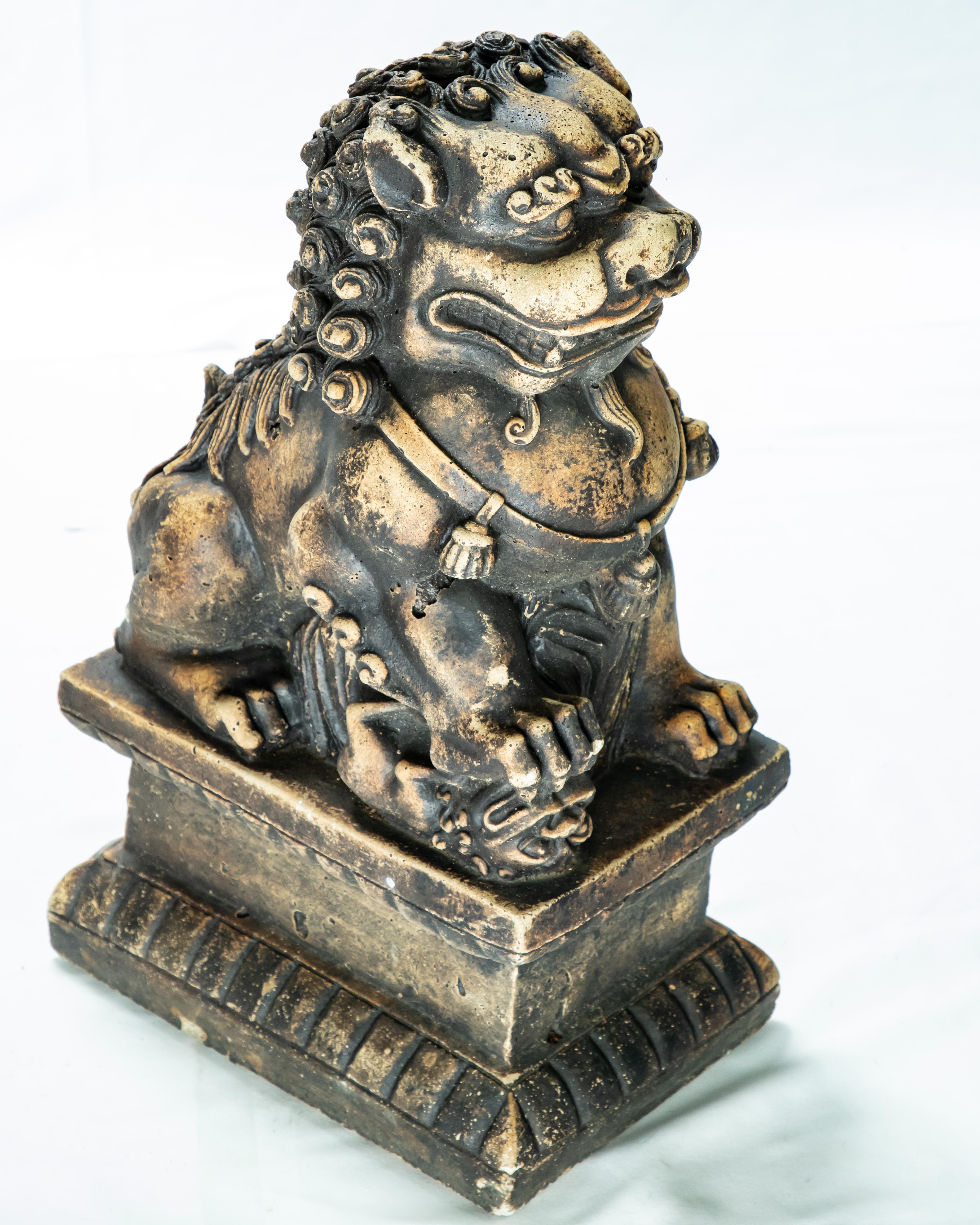 Early 20th Century Stone Guardian Foo Lions For Sale