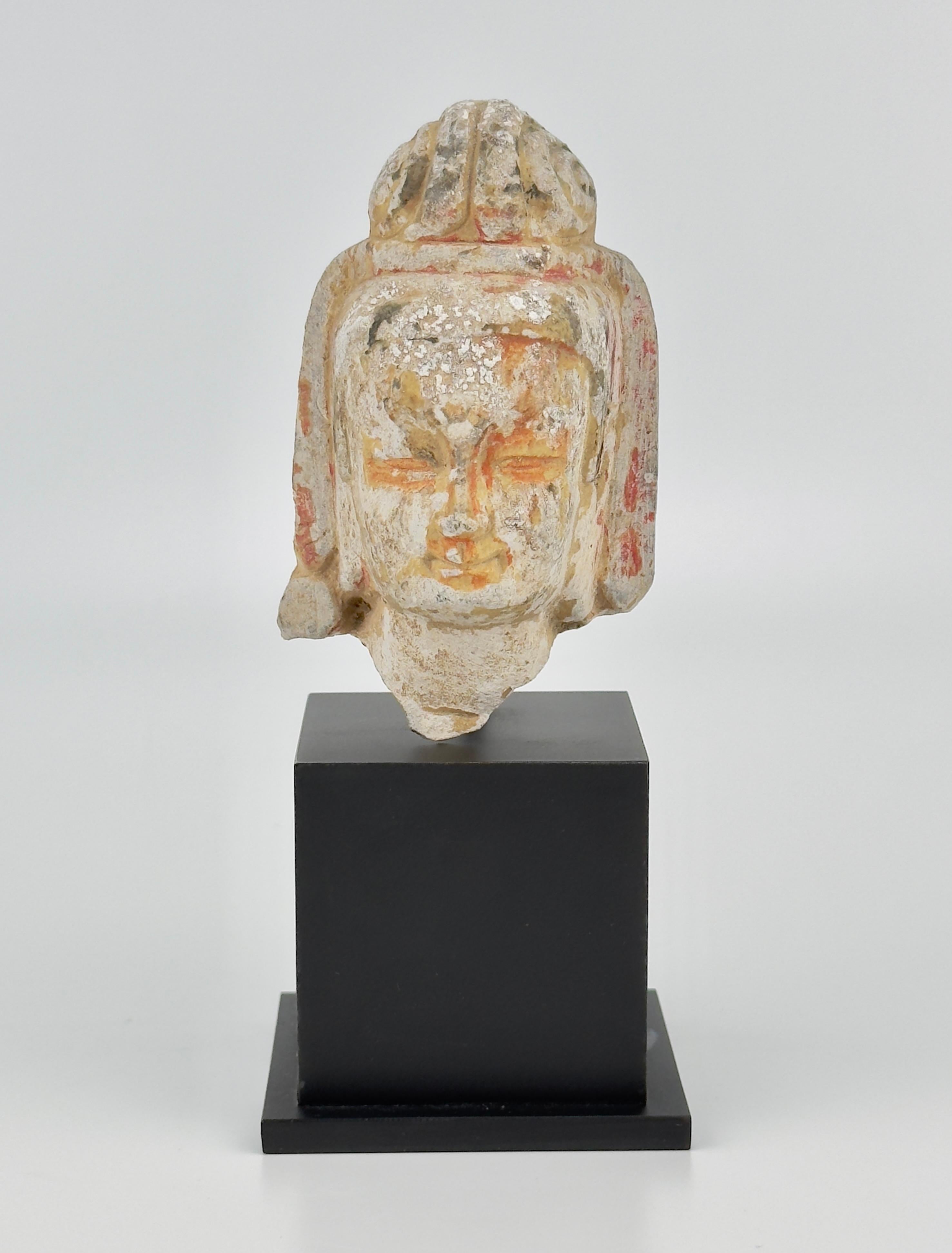Stone Head of Bodhisattva, Northern Wei-Tang Dynasties For Sale 4