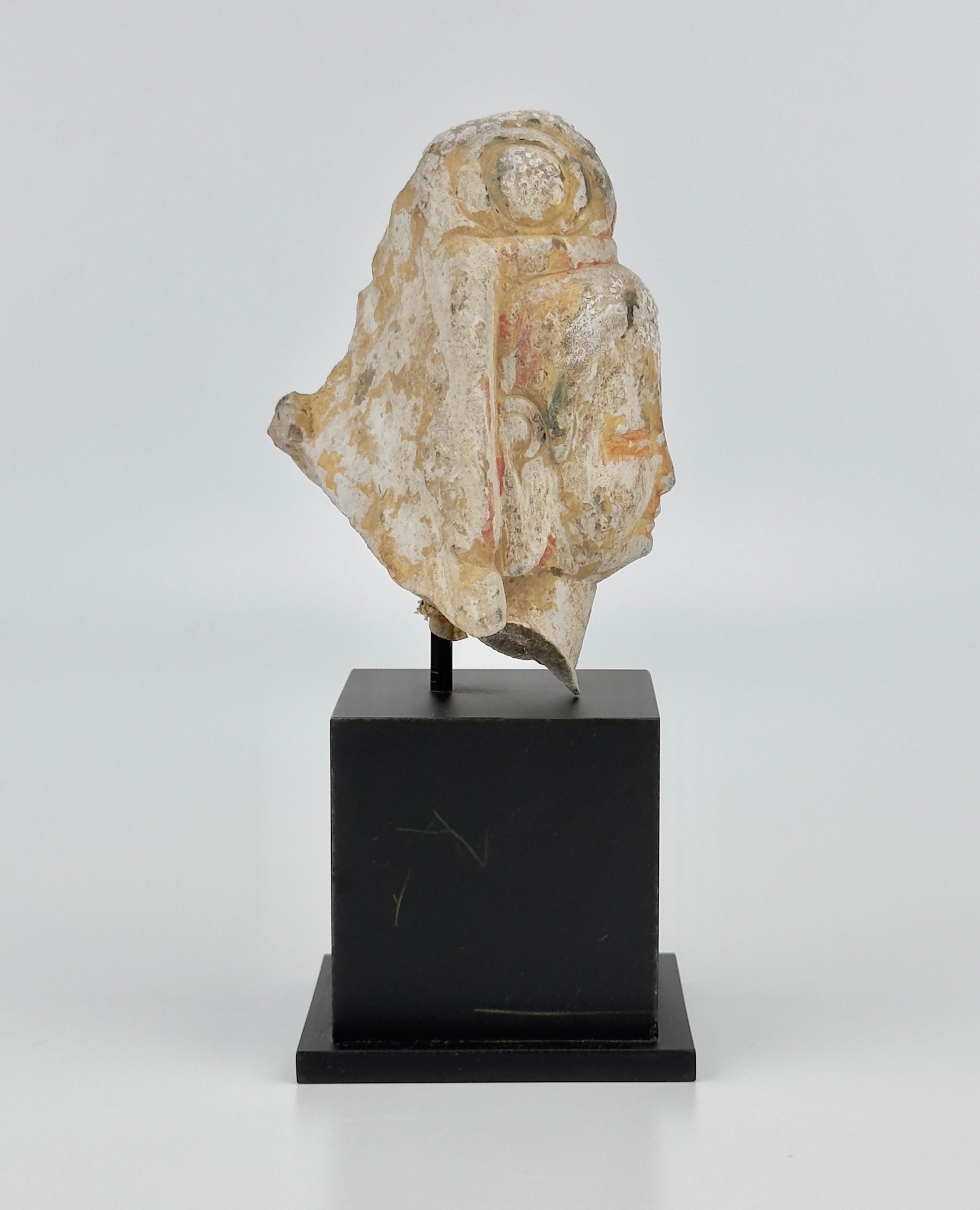 Hong Kong Stone Head of Bodhisattva, Northern Wei-Tang Dynasties For Sale