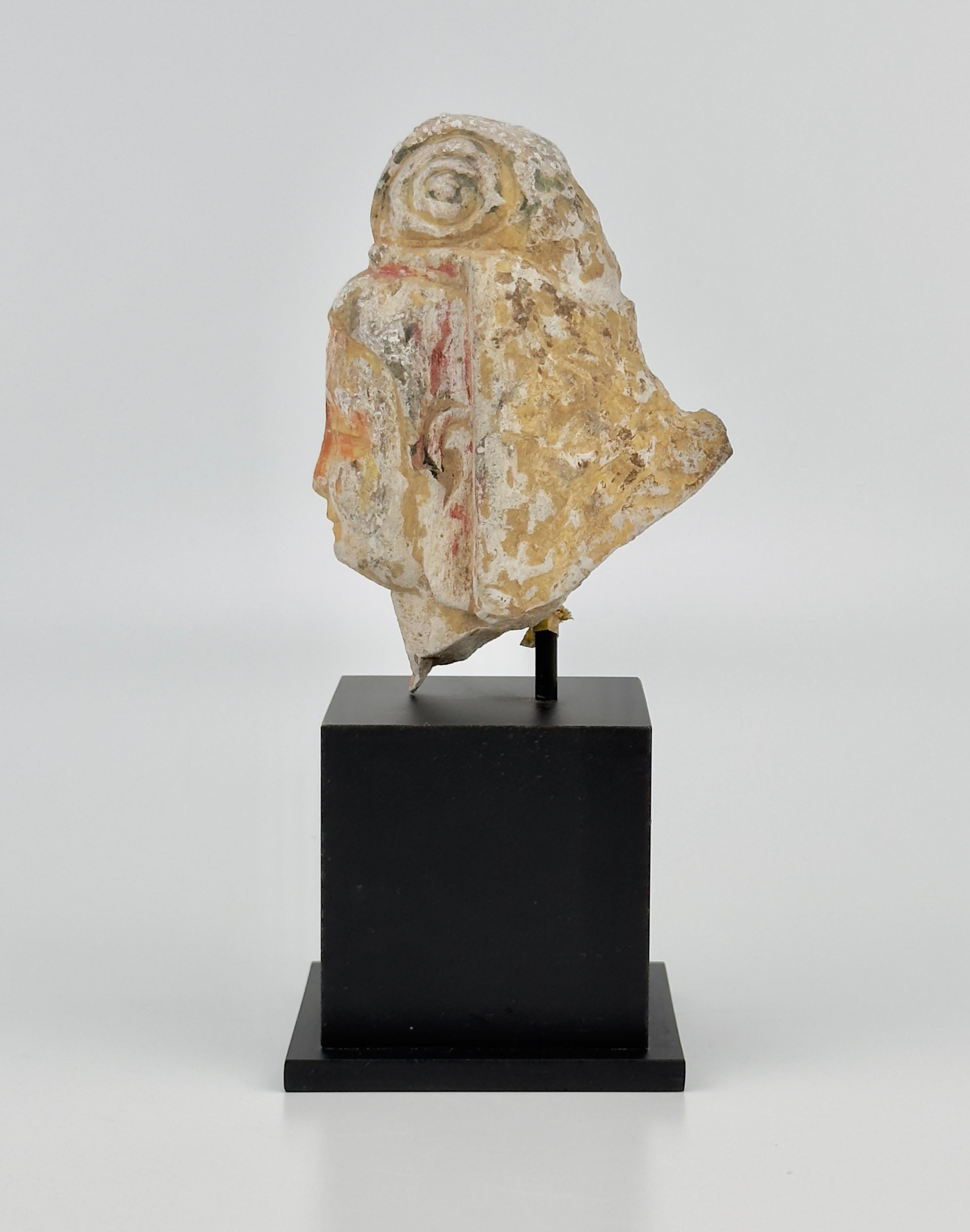 18th Century and Earlier Stone Head of Bodhisattva, Northern Wei-Tang Dynasties For Sale