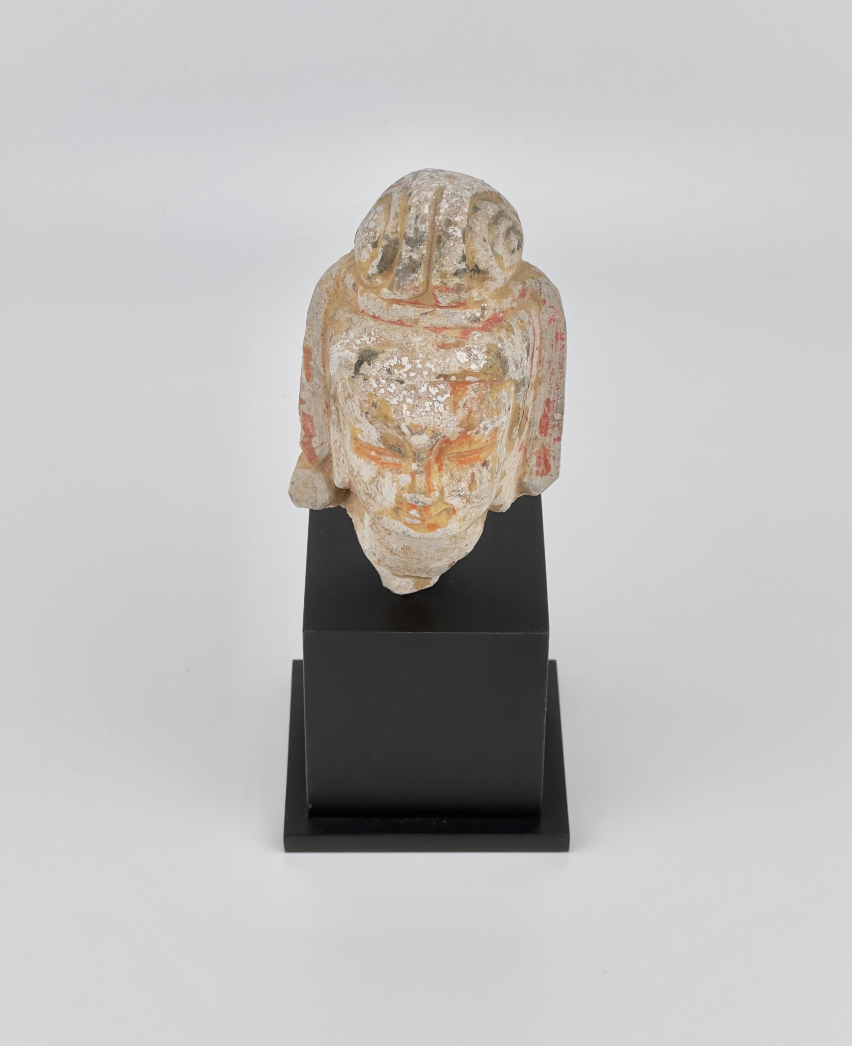 Stone Head of Bodhisattva, Northern Wei-Tang Dynasties For Sale 2