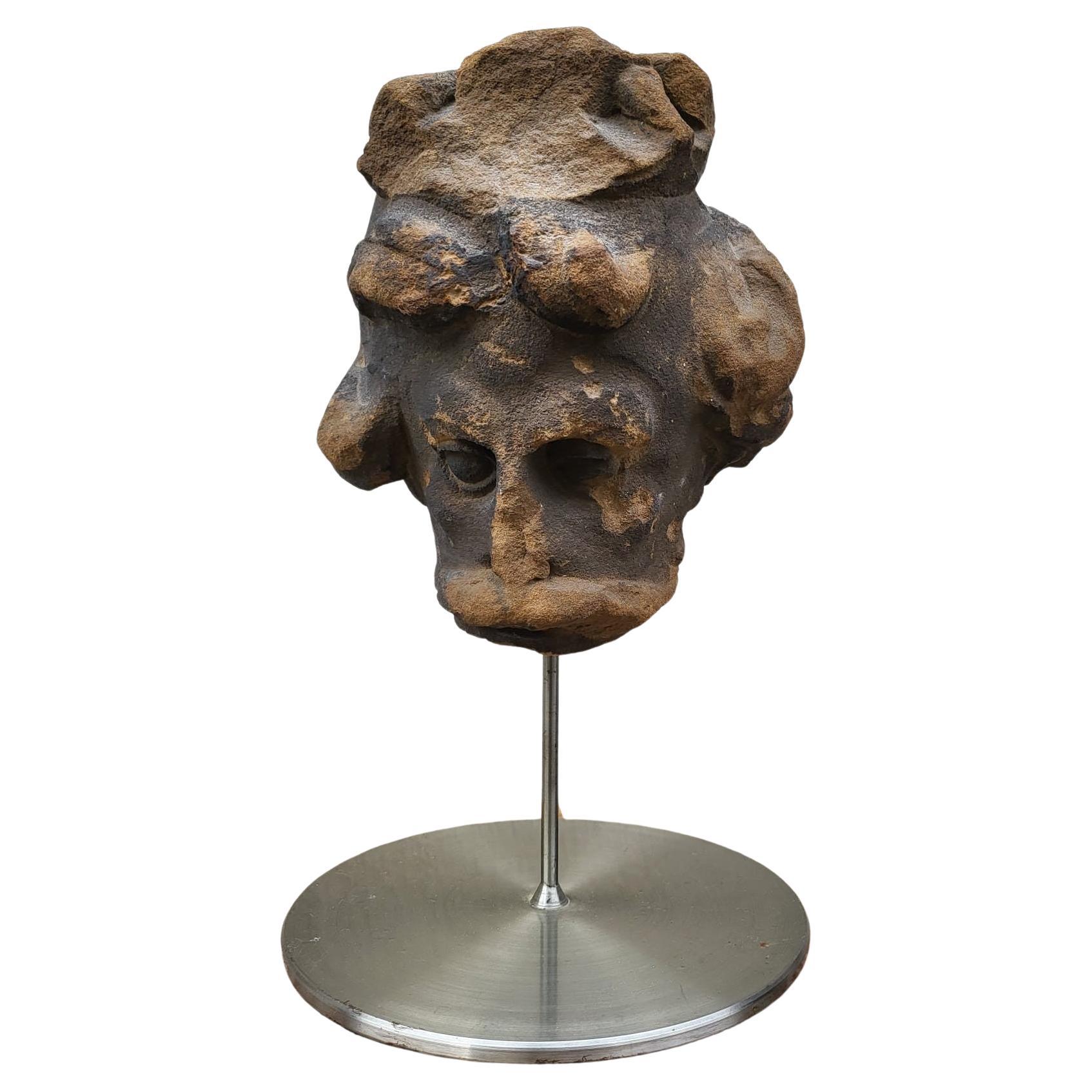 Stone Head Sculpture, United Kingdom, XVIIth Century For Sale