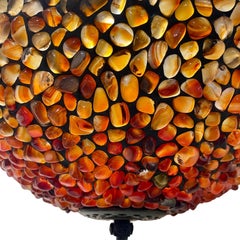 Stone Inset Semi Flush Light