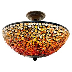 Stone Inset Semi Flush Light