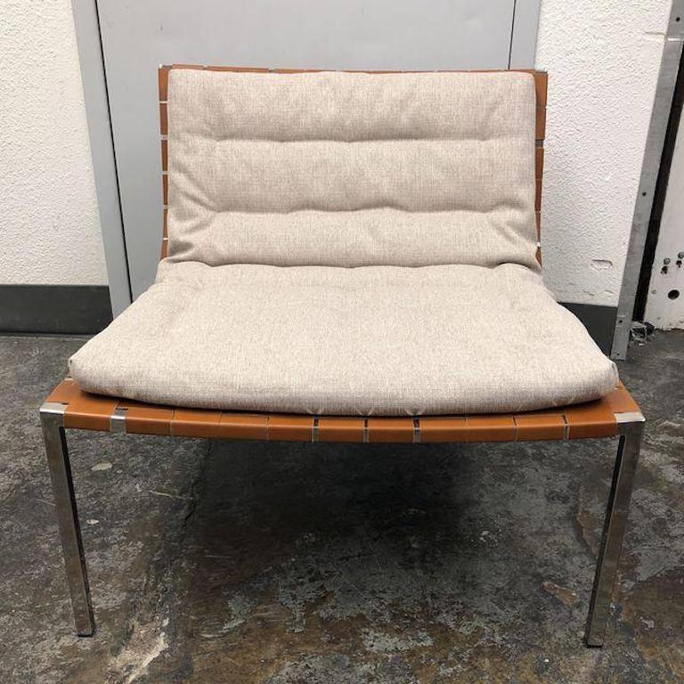 Stone International Esther Leather and Cushion Accent Chair In Good Condition In San Francisco, CA