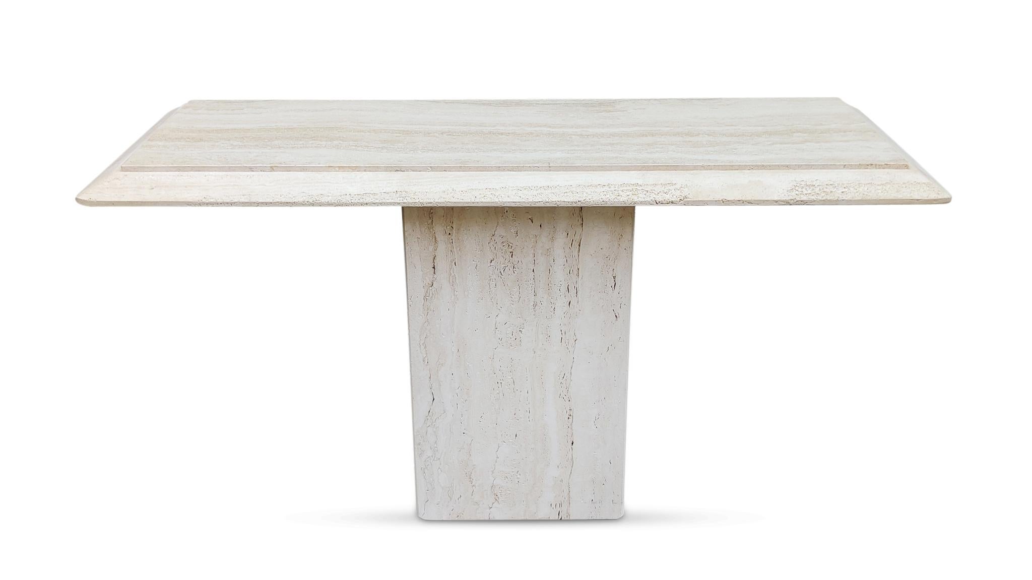 Table basse, console, tables d'appoint en marbre travertin italien Stone International, Trio Bon état - En vente à Philadelphia, PA