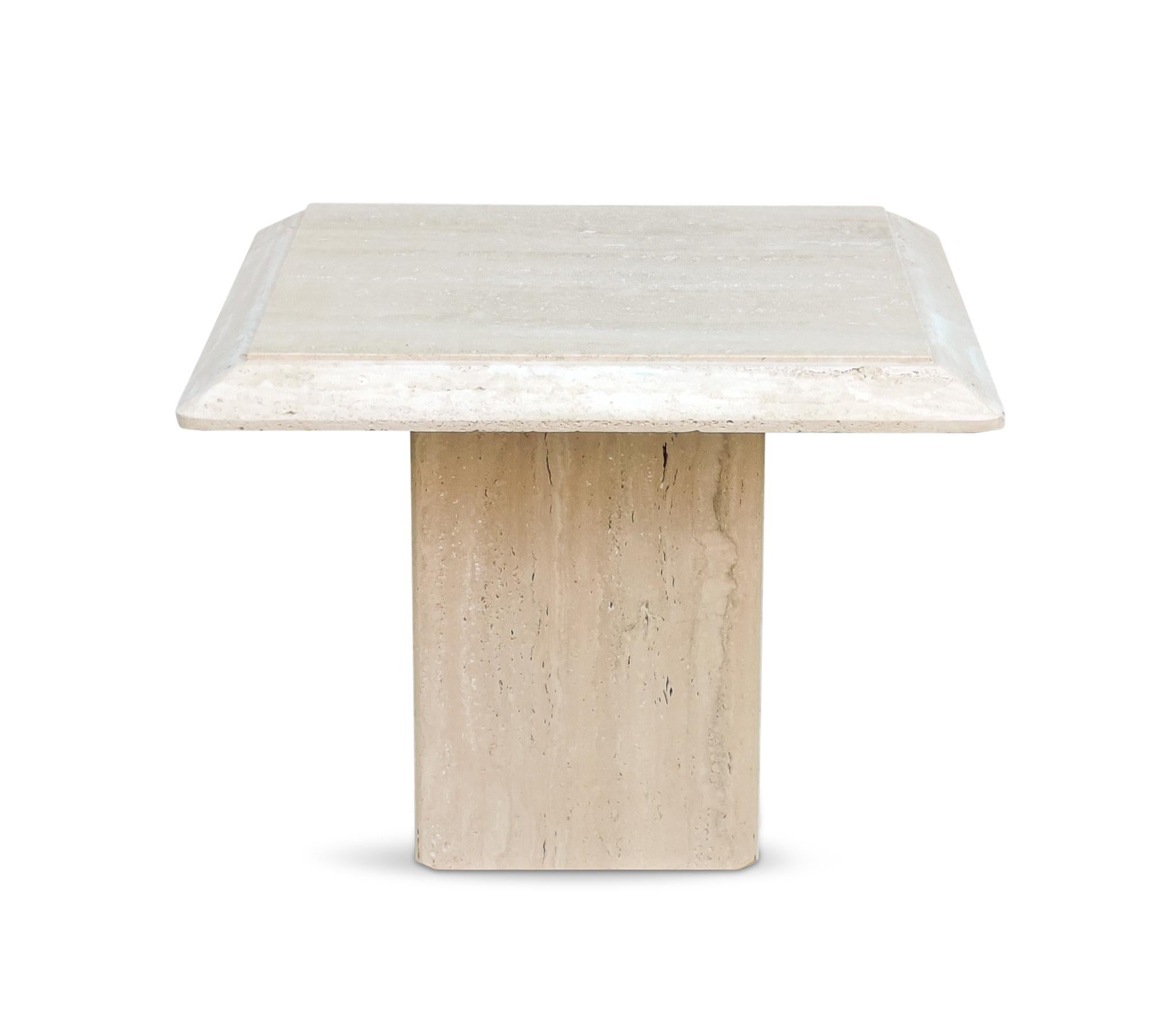 Table basse, console, tables d'appoint en marbre travertin italien Stone International, Trio en vente 2