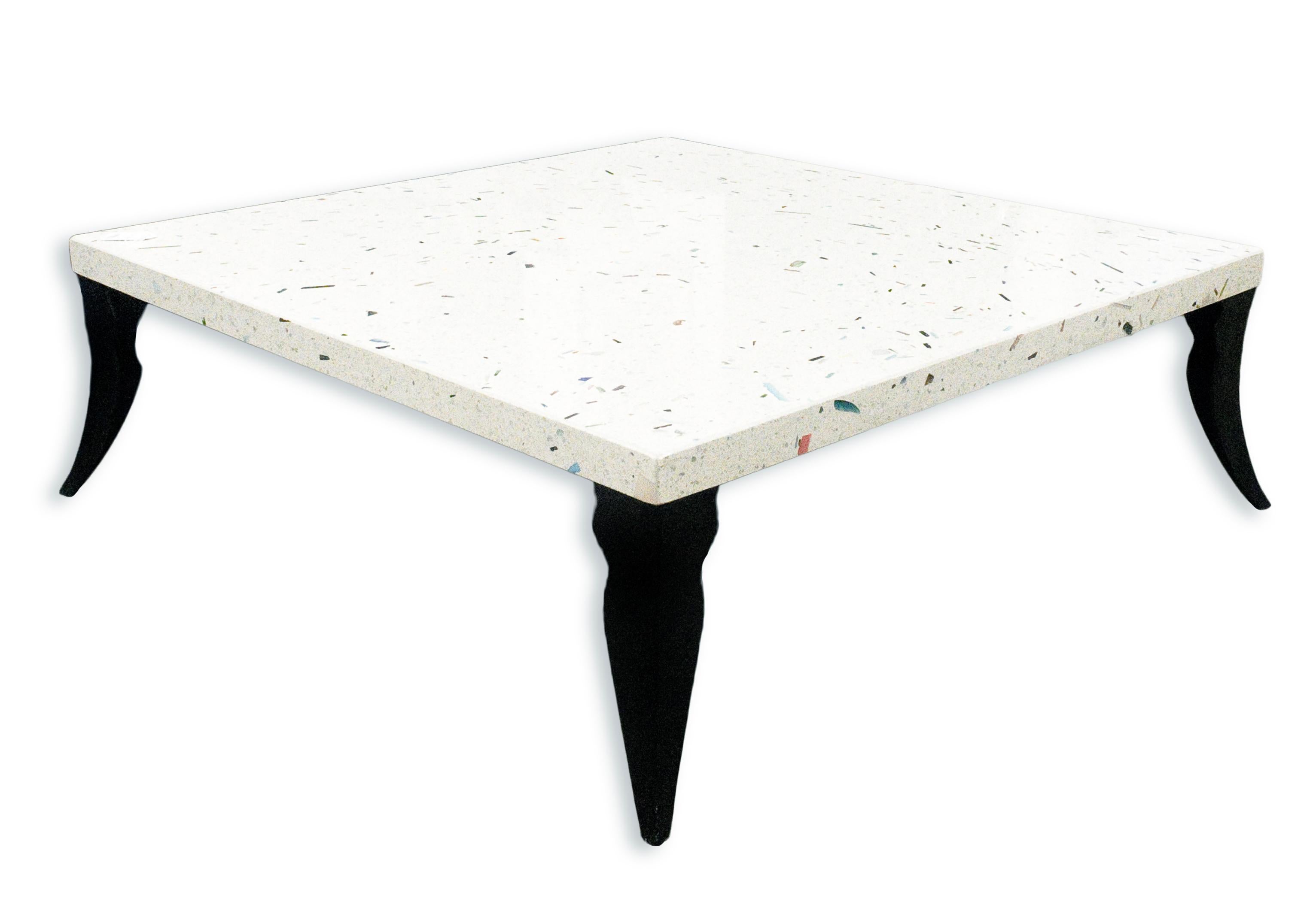 XXI secolo e contemporaneo Stone International Piano Cubic White Tavolino quadrato postmoderno in marmo in vendita