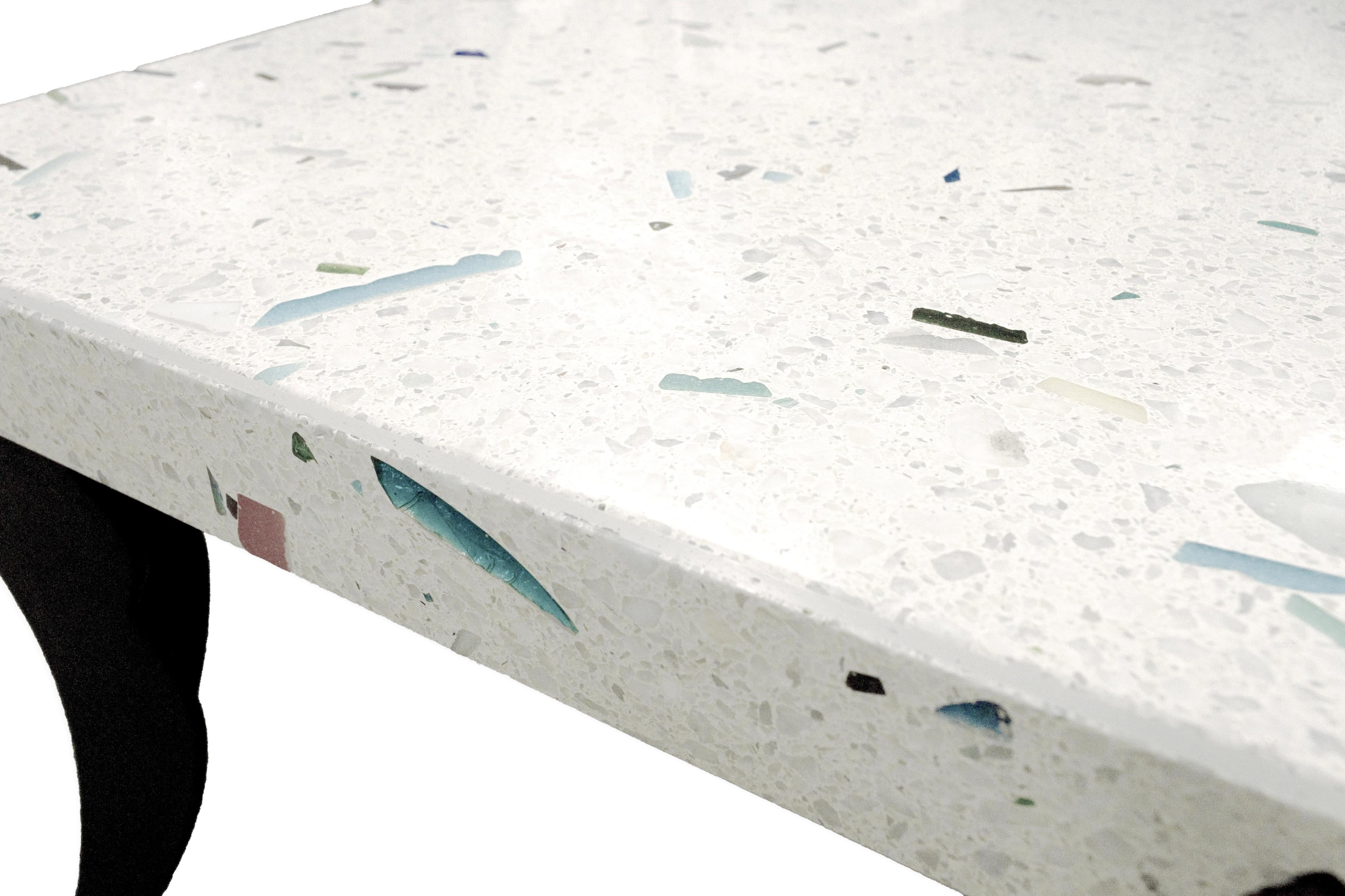 Stone International Piano Cubic White Tavolino quadrato postmoderno in marmo in vendita 1