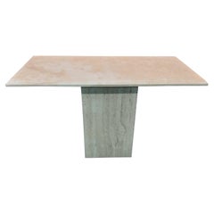 Stone International Post-Modern Elegant Tall Narrow Travertine Console Table MCM