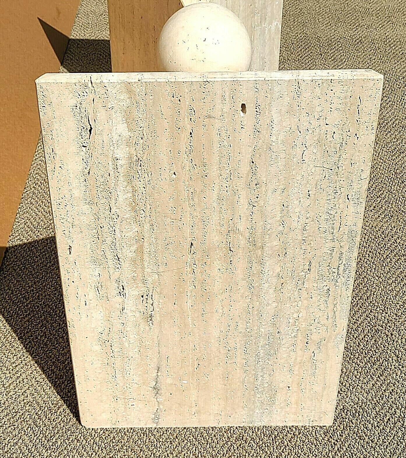 Late 20th Century STONE INTERNATIONAL S. P. A. Italian Travertine Marble & Glass Dining Table 