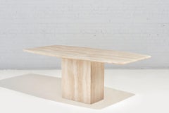 Stone International Travertine Dining Table, circa 1970, Italy