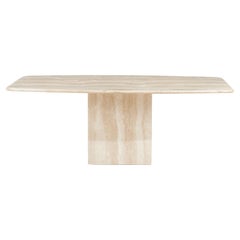 Stone International Travertine Dining Table, circa 1970, Italy