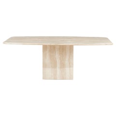 Stone International Travertine Dining Table, circa 1970, Italy