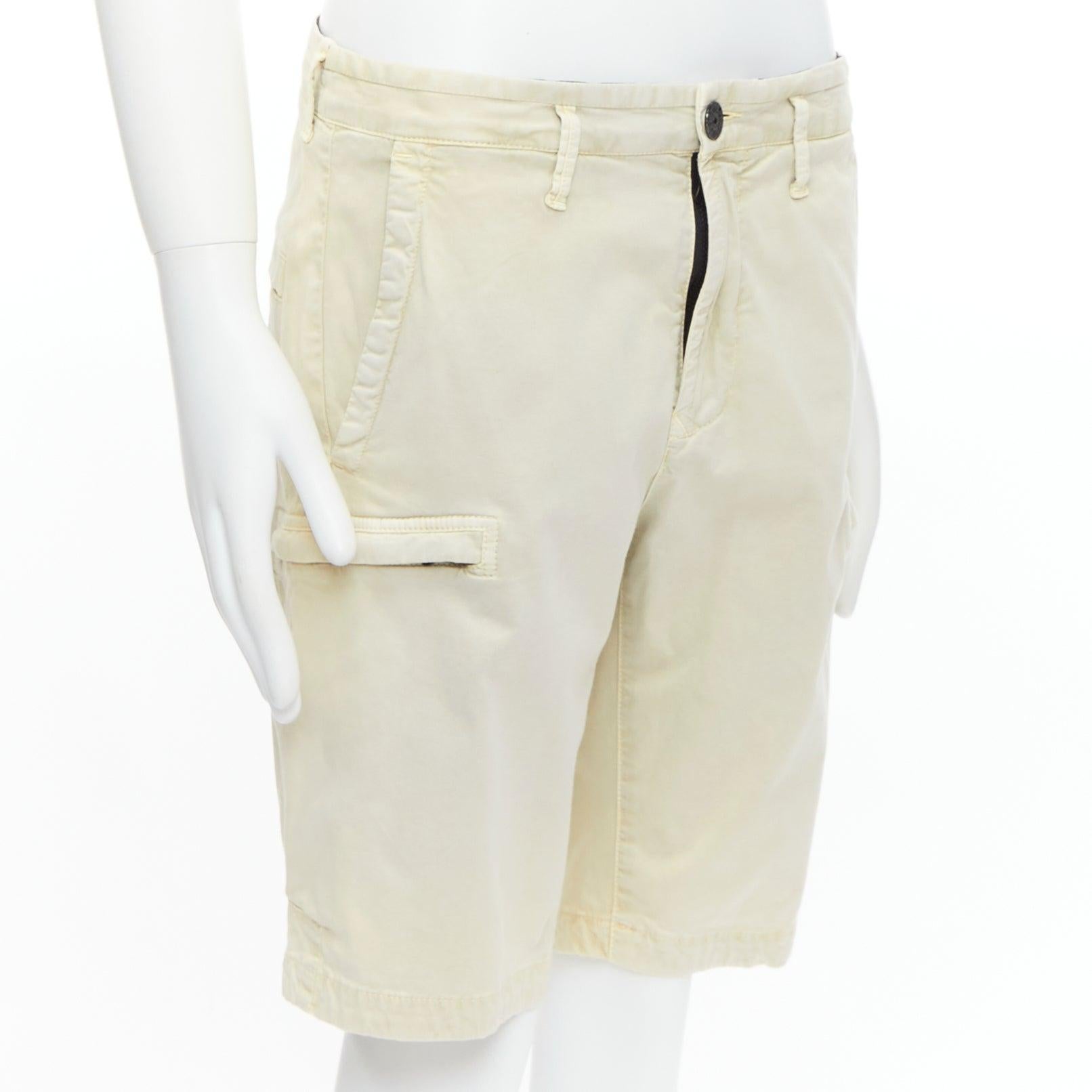 Beige Short STONE ISLAND 2020 en coton mélangé lavé à la pierre avec logo patch 30