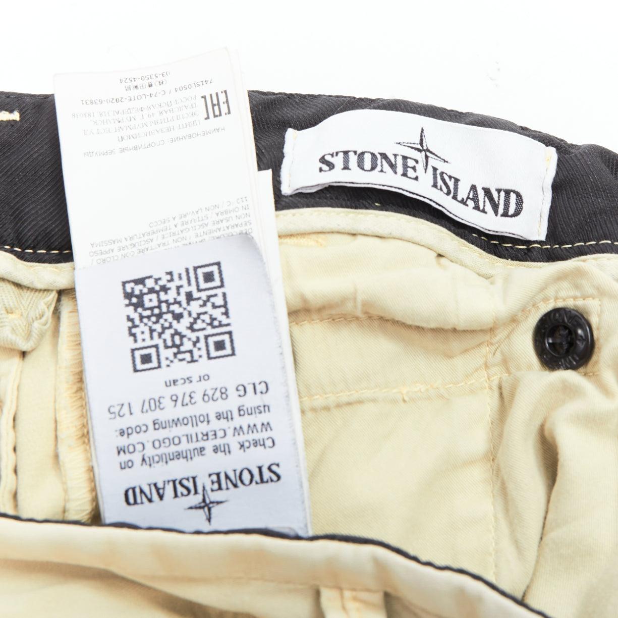 Short STONE ISLAND 2020 en coton mélangé lavé à la pierre avec logo patch 30
