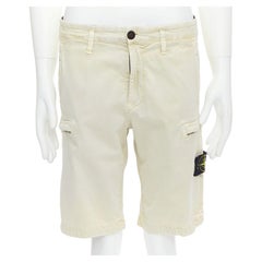 STONE ISLAND 2020 Stein gewaschene Patch-Shorts aus Baumwollmischung mit Logo 30"