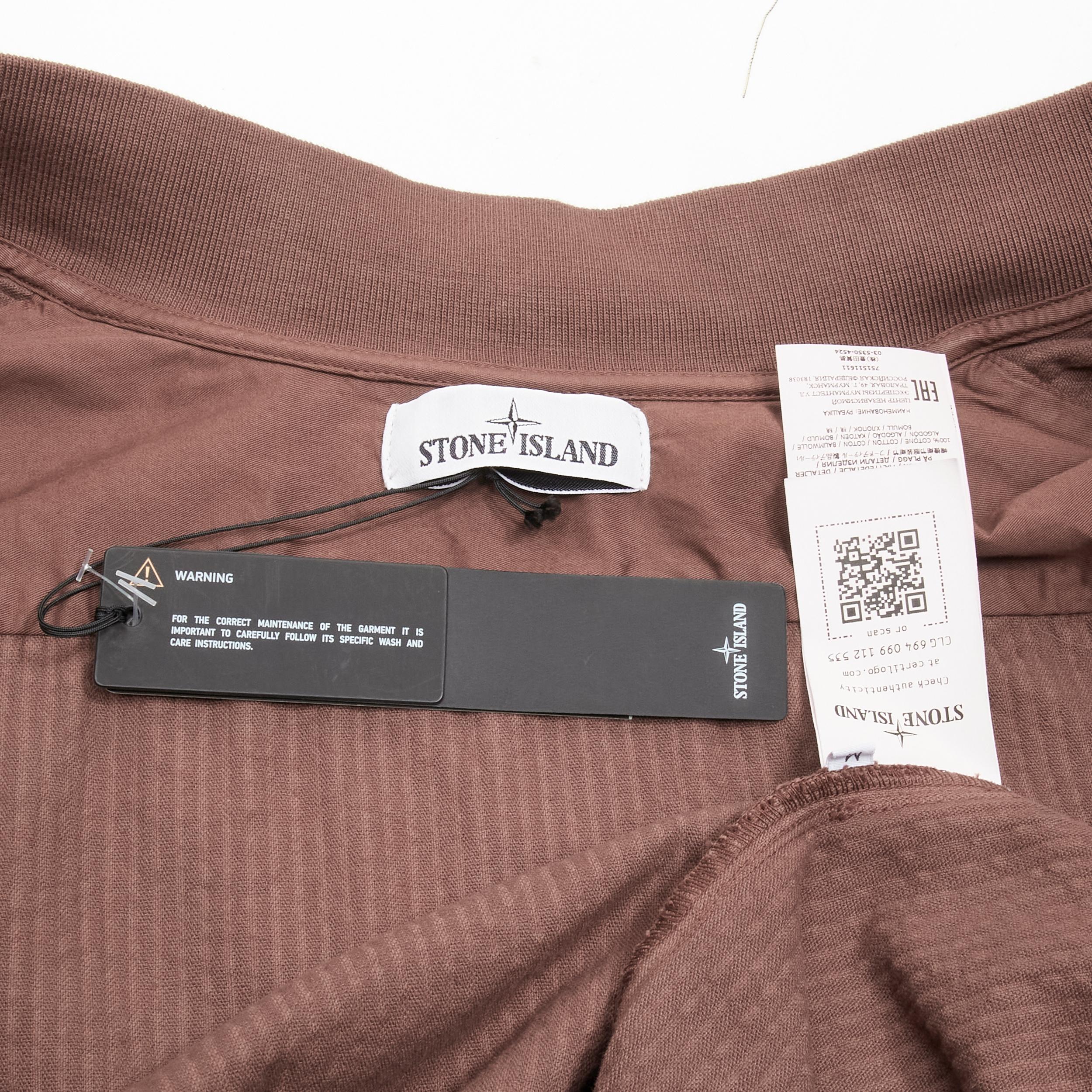 STONE ISLAND giacca bomber con zip in velluto a coste marrone con tasca da camionista M. in vendita 5