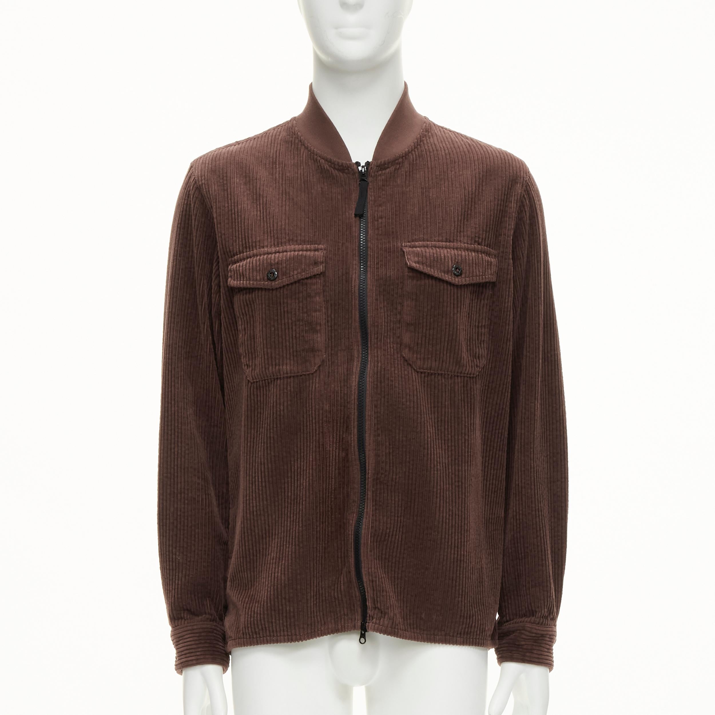 STONE ISLAND giacca bomber con zip in velluto a coste marrone con tasca da camionista M. in vendita 6