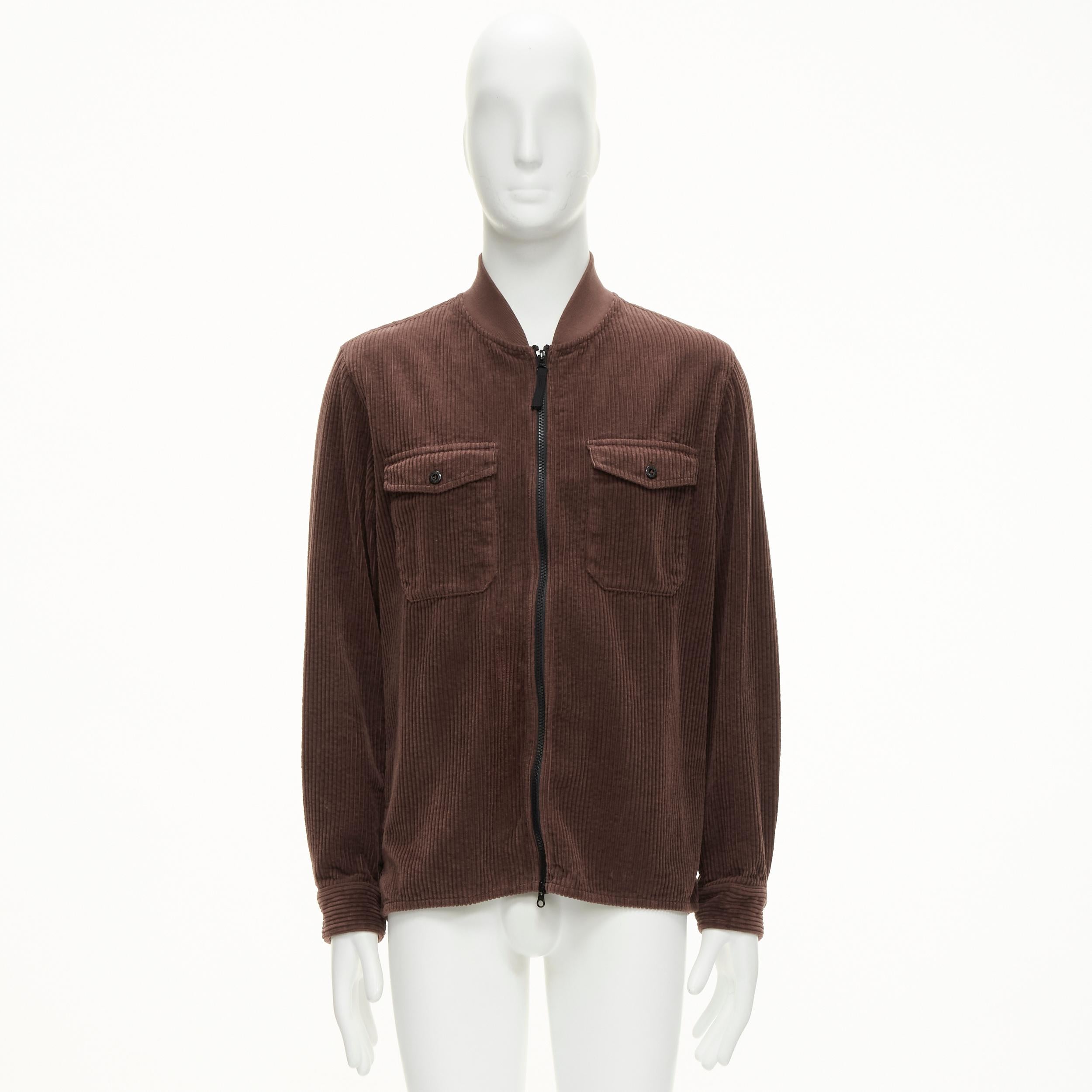 STONE ISLAND giacca bomber con zip in velluto a coste marrone con tasca da camionista M. in vendita 7
