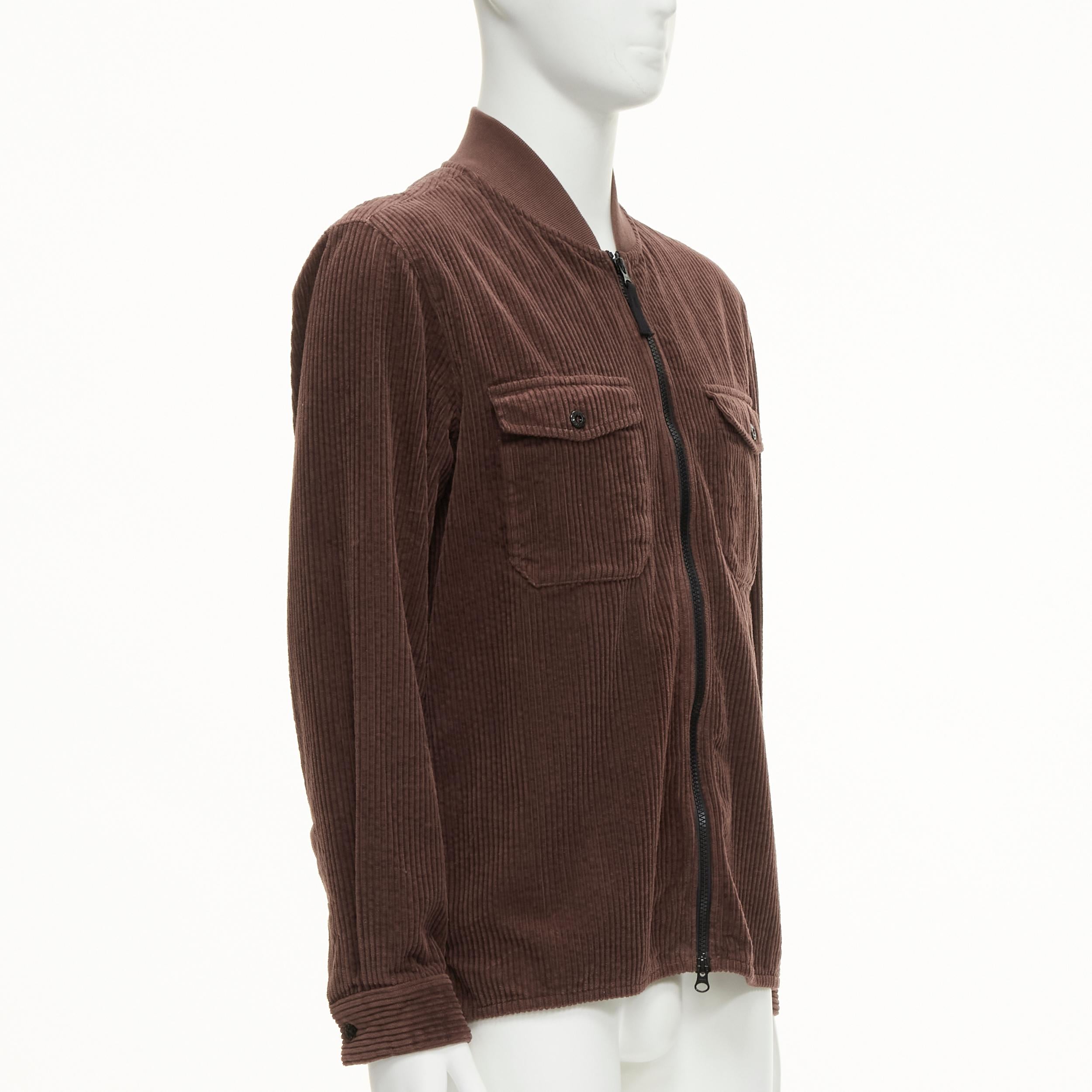 STONE ISLAND giacca bomber con zip in velluto a coste marrone con tasca da camionista M. In condizioni Nuovo in vendita a Hong Kong, NT
