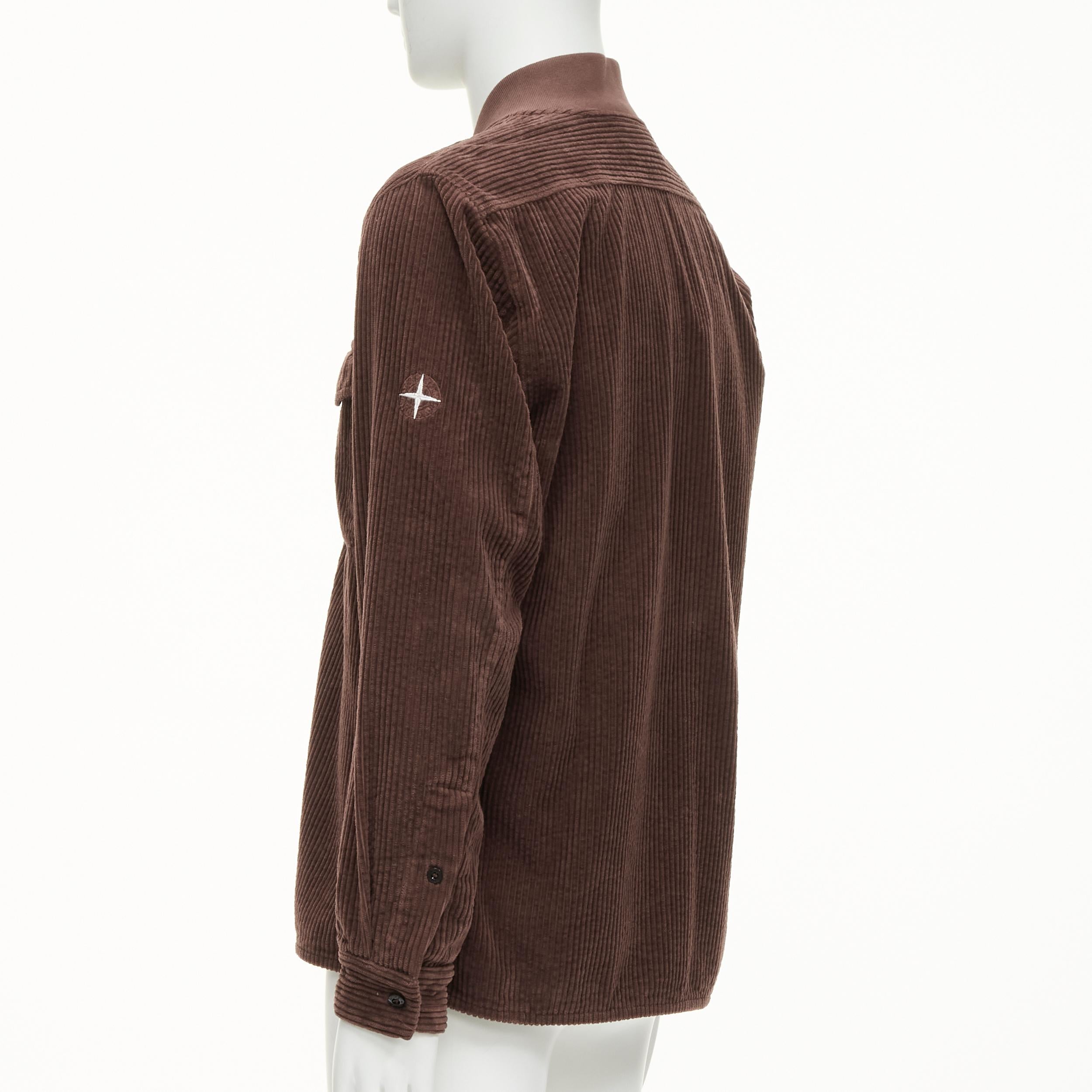 STONE ISLAND giacca bomber con zip in velluto a coste marrone con tasca da camionista M. in vendita 2