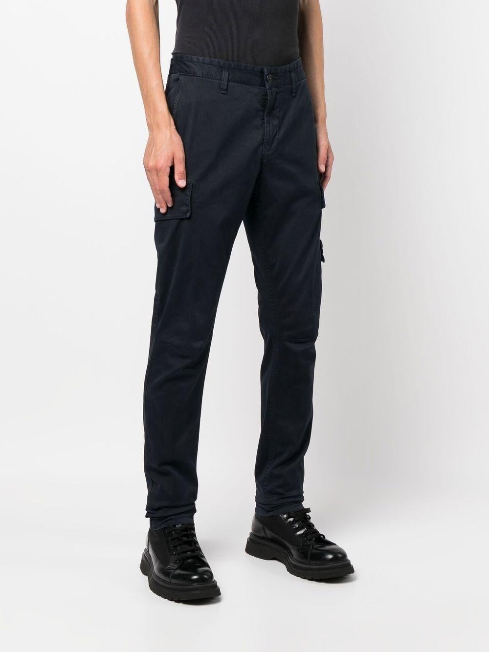 Black Stone Island Gabardine Cargo Pant - '20s For Sale