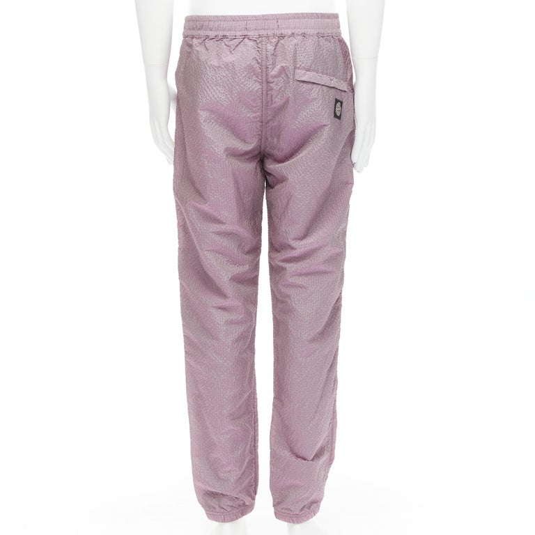 STONE ISLAND iridescent purple seersucker nylon track pants M For Sale at  1stDibs