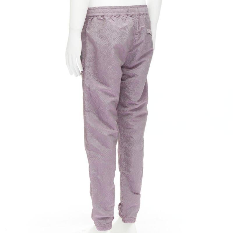 STONE ISLAND iridescent purple seersucker nylon track pants M 1