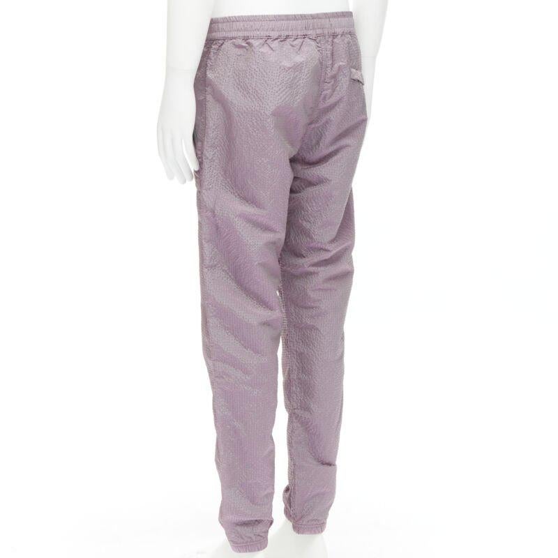 STONE ISLAND iridescent purple seersucker nylon track pants M For Sale 2